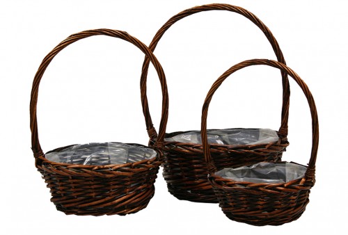 Brown cup basket s/3